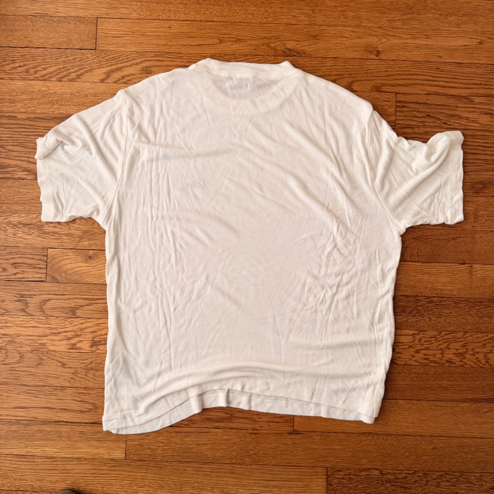Anine Bing White Tee with Small Black Logo - Picture 5 of 6